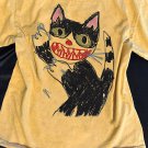 Men's Cartoon Sketch Smiling Cat Graphic Print Cotton Casual T-Shirt