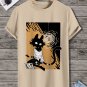 Men's Cat Lady Illustration Print Casual T-Shirt