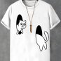 Men's Cat Portal Funny Print  Casual T-Shirt