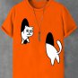 Men's Cat Portal Funny Print  Casual T-Shirt