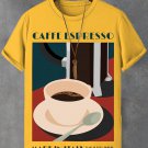 Men's Coffee Espresso Made In Italy Illustration Print Casual T-Shirt