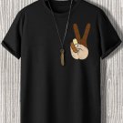 Men's Confront Colorism Gesture Print Casual T-Shirt