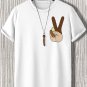 Men's Confront Colorism Gesture Print Casual T-Shirt