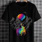 Men's Cosmic River Nature Planet Spectrum Space Print T-Shirt