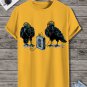 Men's Crows Listening to Music Graphic Print Casual T-Shirt