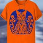 Men's Cute Blue Cat Vacation Print Casual T-Shirt