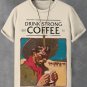 Men's Drink Strong Coffee Cowboy Illustration Print T-Shirt