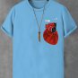 Men's Drum Heart Print  Casual T-Shirt