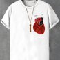 Men's Drum Heart Print  Casual T-Shirt