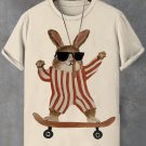 Men's Easter Rabbit Skateboard Graphic Print Casual T-Shirt