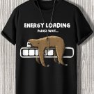 Men's Energy Loading Please Wait Sloth Print Cotton Casual T-Shirt