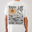 Men's Enjoy Life Make Waves Shine Bright Print Casual T-Shirt