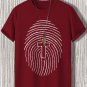 Men's Fingerprint And Cross Print Cotton Casual T-Shirt