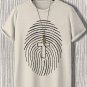 Men's Fingerprint And Cross Print Cotton Casual T-Shirt