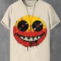 Men's Fun Music Devil Face Vinyl Records Print Casual T-Shirt