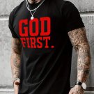 Men's God First Print Casual T-Shirt