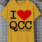 Men's I Love QC Cat Club Print Cotton Casual T-Shirt