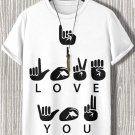 Men's I Love You Sign Language Print Casual T-Shirt