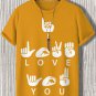Men's I Love You Sign Language Print Casual T-Shirt