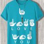 Men's I Love You Sign Language Print Casual T-Shirt