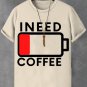 Men's I Need Coffee Funny Print  Casual T-Shirt