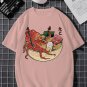 Men's Japanese Octopus Ramen Graphic Print  Casual T-Shirt