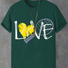 Men's Love Tennis Outdoor Sport Art Print Casual T-Shirt