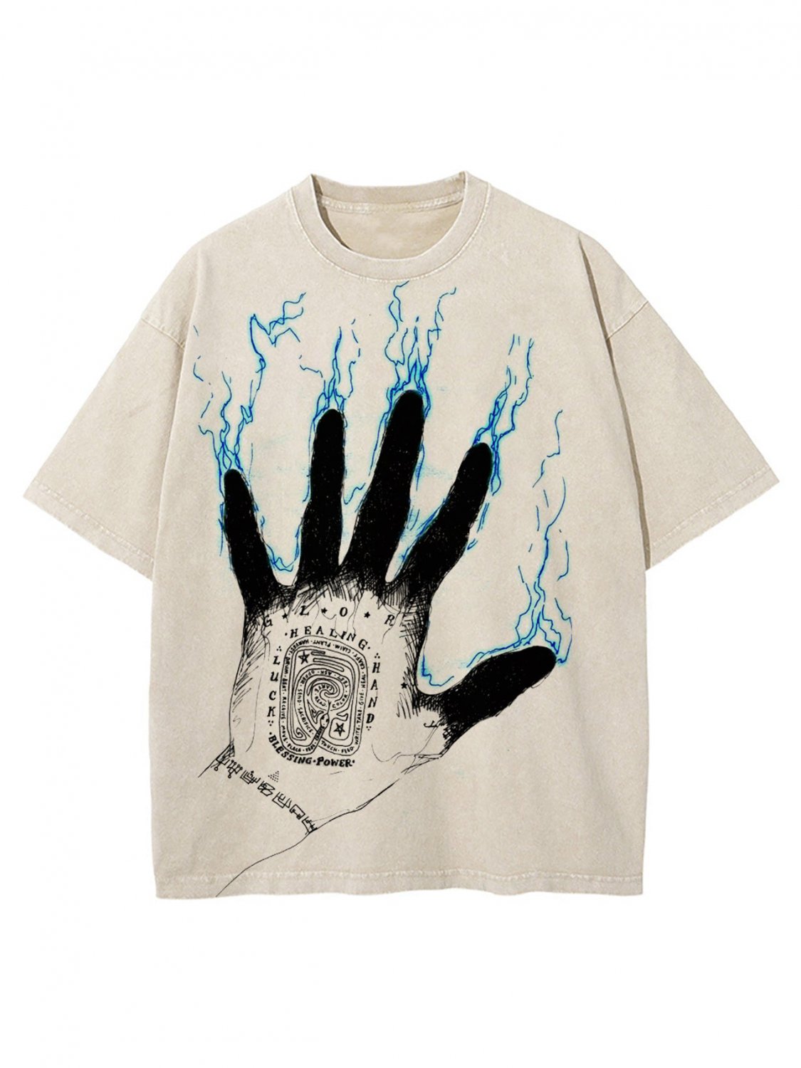 Men's Luck Blessing Power Healing Hand Print  Casual T-Shirt