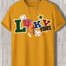 Men's Lucky Vibes Print Casual T-Shirt