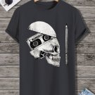 Men's Magnetic Tape Skull Print Casual T-Shirt