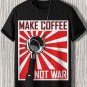 Men's Make Coffee Not War Print Casual T-Shirt
