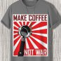 Men's Make Coffee Not War Print Casual T-Shirt
