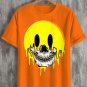 Men's Melting Skull Smiley Face Art Print T-Shirt