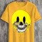 Men's Melting Skull Smiley Face Art Print T-Shirt