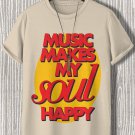Men's Music Makes My Soul Happy Print Casual T-Shirt