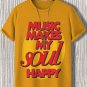 Men's Music Makes My Soul Happy Print Casual T-Shirt