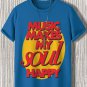 Men's Music Makes My Soul Happy Print Casual T-Shirt