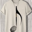 Men's Music Note Fingerprint Art Print  Casual T-Shirt