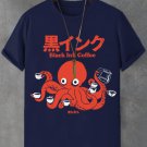Men's Octopus Coffee Japanese Art Print Casual T-Shirt
