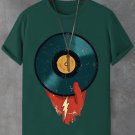 Men's Play Vinyl Records Vintage Art Print  Casual T-Shirt