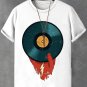 Men's Play Vinyl Records Vintage Art Print  Casual T-Shirt