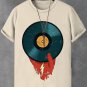 Men's Play Vinyl Records Vintage Art Print  Casual T-Shirt