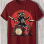 Men's Raccoon Drummer Playing Drums Print Casual T-Shirt