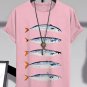 Men's Retro Sardines Art Print Casual T-Shirt