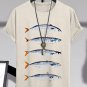 Men's Retro Sardines Art Print Casual T-Shirt
