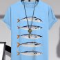 Men's Retro Sardines Art Print Casual T-Shirt