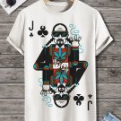 Men's Rock And Roll Playing Card Print Casual T-Shirt