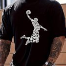 Men's Shoot At The Basket Print asual T-Shirt