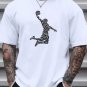 Men's Shoot At The Basket Print asual T-Shirt