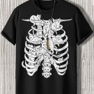 Men's Skeleton Cat Funny Art Print  Casual T-Shirt